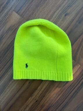 Polo by Ralph Lauren Neon Yellow Knit Beanie